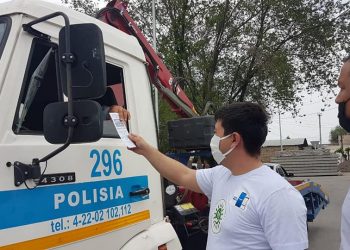 ТҮРКІСТАНДА ХҚО ҚЫЗМЕТКЕРЛЕРІ МЕН ЕРІКТІЛЕР САУДА ҮЙЛЕРІНДЕ «ҚАЛТАДАҒЫ ХҚО» АКЦИЯСЫН ӨТКІЗУ