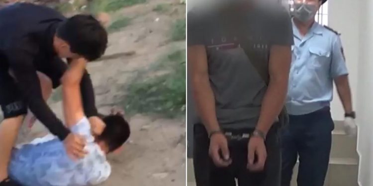 Адамды аяусыз қатыгездікпен ұрып-соққан жігіт қамауға алынды (видео)