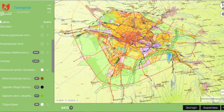 Шымкентте қаланың геопорталы дайындалып жатыр