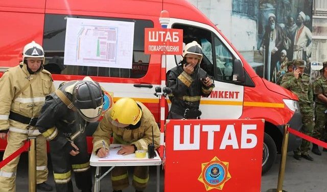Сауда орталығында өрттың алдын алуға арналған оқу-жаттығу өтуде