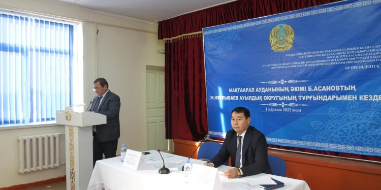 МАҚТААРАЛ: АУДАН ӘКІМІ Ж.НҰРЛЫБАЕВ АУЫЛДЫҚ ОКРУГІНІҢ ТҰРҒЫНДАРЫМЕН КӨШПЕЛІ КЕЗДЕСУ ӨТКІЗДІ