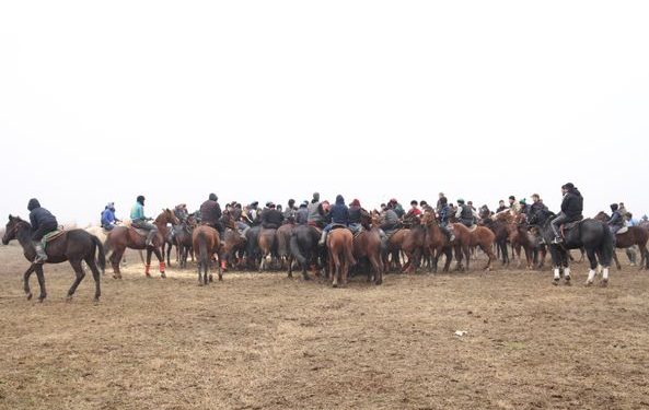 МАҚТААРАЛДА АУЫЛ ЖАСТАРЫНЫҢ АРАСЫНДА ДҮБІРЛІ КӨКПАР ЖАРЫСЫ ӨТТІ