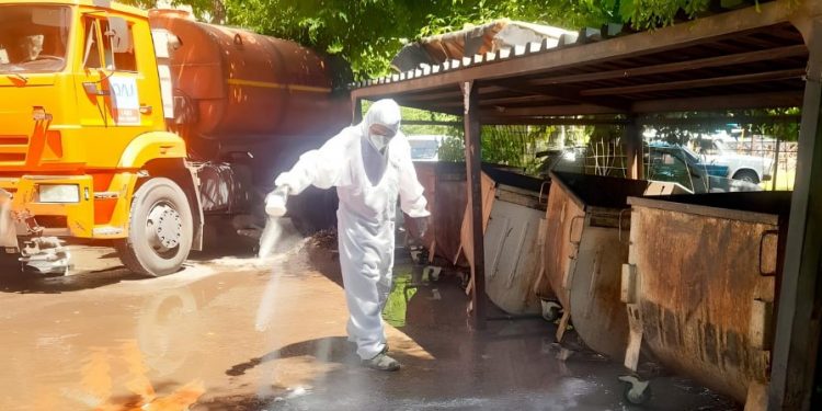 Шымкентте қоқыс алаңшаларына дезинфекциялау жұмыстары жүргізілді