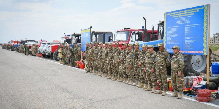 ТҮРКІСТАН ОБЛЫСЫНДА ОРМАН ЖӘНЕ ДАЛА ӨРТТЕРІН СӨНДІРУ БОЙЫНША ОҚУ-ЖАТТЫҒУ ЖИЫНЫ ӨТТІ
