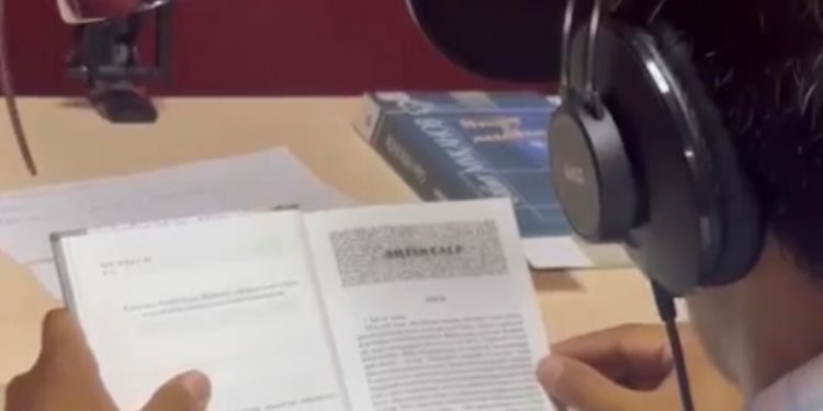 Шымкентте зағип жандарға арнап аудио кітаптар жазу ісі қолға алынды