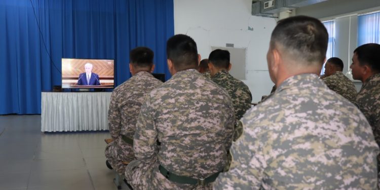 Шымкент гарнизонының әскери бөлімдерінде Президент Жолдауын ұжымдаса көрді