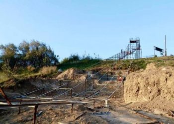 ТҮРКІСТАН: ТҮЛКІБАСТА ФРИСТАЙЛ СПОРТЫНА АРНАЛҒАН ТРАМПЛИН САЛЫНЫП ЖАТЫР