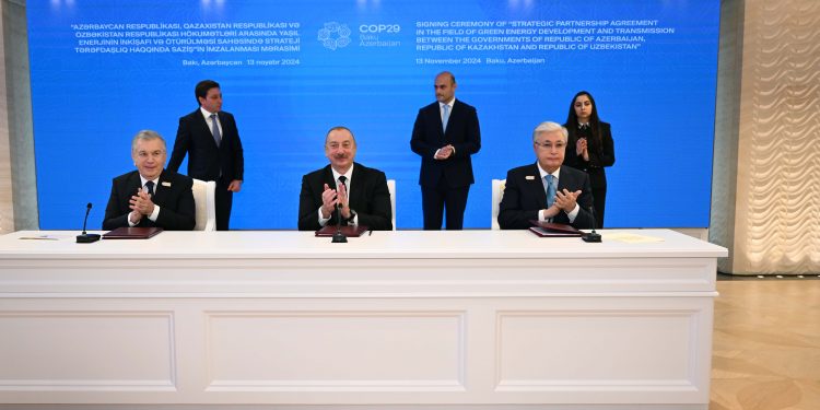Қазақстан, Әзербайжан және Өзбекстан президенттері үш елдің энергетикалық жүйесін интеграциялау жөніндегі стратегиялық келісімге қол қойды