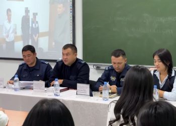ШЫМКЕНТТІК ПОЛИЦЕЙЛЕР КОЛЛЕДЖ СТУДЕНТТЕРІНЕ ҚАУІПСІЗДІК ДӘРІСІН ӨТКІЗДІ