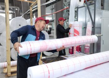 В Шымкенте открыли фабрику нетканых материалов и завод по выпуску металлических дверей