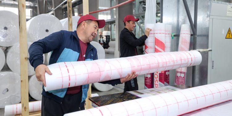 В Шымкенте открыли фабрику нетканых материалов и завод по выпуску металлических дверей