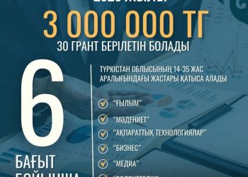 «Тәуелсіздік ұрпақтары» жобасы аясында жастарға 3 млн теңгеден 30 грант беріледі