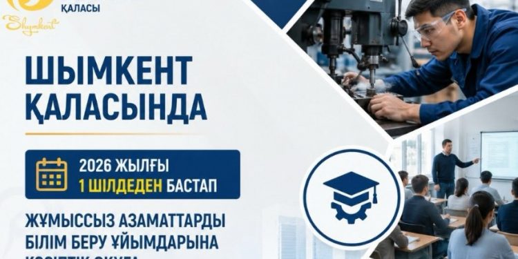 Шымкентте жұмыссыз азаматтарды кәсіптік оқуға жолдау басталады