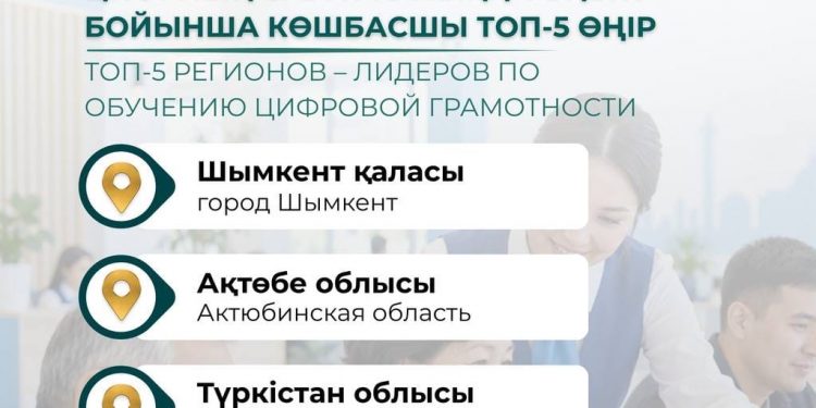 Шымкент цифрлық сауаттылықты оқытуда өңірлер арасында бірінші орынға ие болды